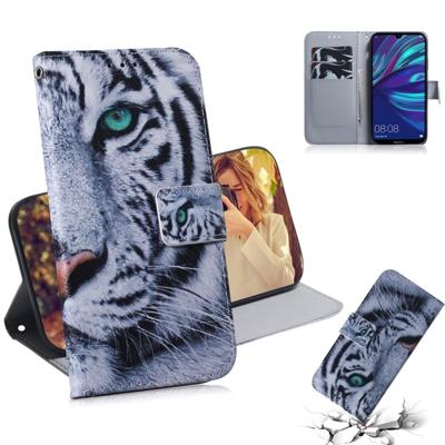 Tiger patroon gekleurde tekening horizontale Flip lederen case voor Huawei Y7 Prime (2019)/Y7 Pro (2019)/genieten van 9 met houder & card slots & por