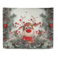 Kerst thema tafelloper/tablerunner met rendier 40 x 160 cm