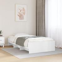 Bedframe bewerkt hout wit 75x190 cm