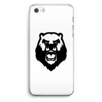Angry Bear (white): iPhone 5 / 5S / SE Transparant Hoesje - thumbnail
