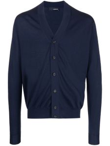 Lardini cardigan en maille à boutonnière - Bleu