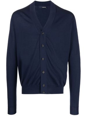 Lardini cardigan en maille à boutonnière - Bleu