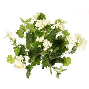 Kunstbloemen boeketje Oostenrijkse geranium - wit - 40 cm   -