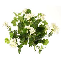 Kunstbloemen boeketje Oostenrijkse geranium - wit - 40 cm   - - thumbnail