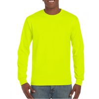 Heren t-shirt lange mouw lichtgevend geel 2XL  -