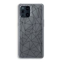 Geometrische lijnen zwart: Oppo Find X3 Pro Transparant Hoesje