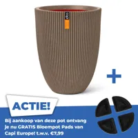 Vaas elegant laag Groove NL 46x58 warm taupe