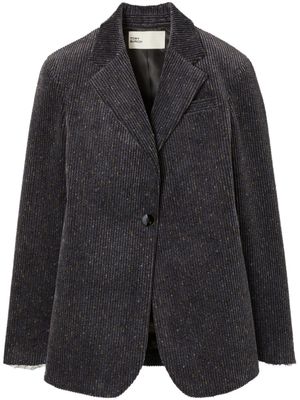 Tory Burch blazer cintré en velours côtelé - Gris