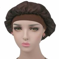 Kokosnoot Nightcap Air conditioning GLB lange haren GLB brede band satijn Bonnet (koffie)