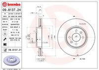 Remschijf BREMBO, Remschijftype: Binnen geventileerd, u.a. für Renault - thumbnail