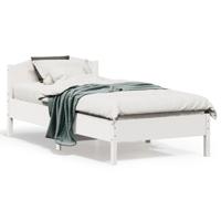 Bedframe zonder matras massief grenenhout wit 75x190 cm