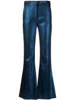 Genny pantalon en maille métallisée à coupe évasée - Bleu