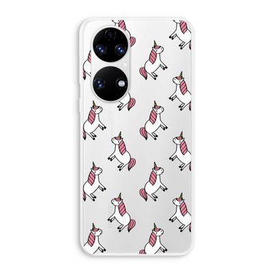 Eenhoorns overal: Huawei P50 Transparant Hoesje