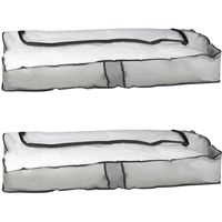 Opbergtas/beschermhoes beddengoed/kleding - 2x - voor onder bed - 102 x 45 x 15 cm