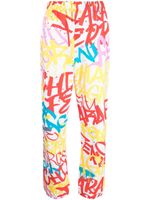 Chiara Ferragni graphic-print straight-leg trousers - Rouge - thumbnail