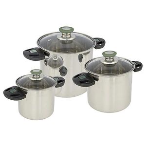 Bo-Camp Elegance Compact 3 Pottenset 6 l Zilver