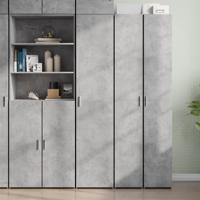Hoge kast 40x42,5x185 cm bewerkt hout betongrijs