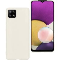 Basey Samsung Galaxy A22 4G Hoesje Siliconen Hoes Case Cover -Wit - thumbnail