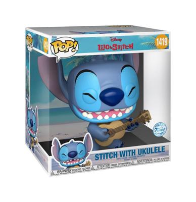 Stitch met Ukulele (Jumbo Pop!) vinyl figuur 1419 Funko Pop