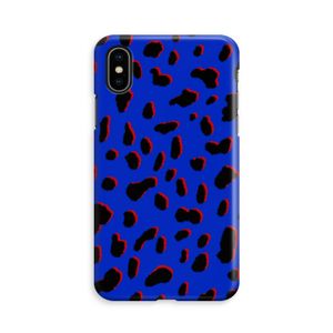 Blue Leopard: iPhone X Volledig Geprint Hoesje