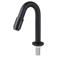 Differnz koudwaterkraan - gebogen - 19 cm - mat zwart