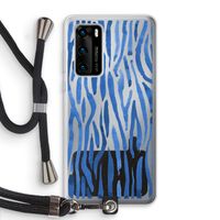 Blauwe nerven: Huawei P40 Transparant Hoesje met koord