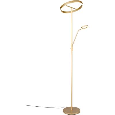 LED Vloerlamp - Trion Sillie - 44.5W - Aanpasbare Kleur - Dimbaar - Goud - Metaal