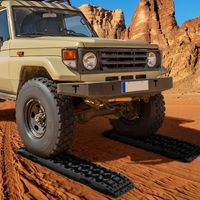 2 Stuks Starthulp Bandenladder voor Zand/Modder/Sneeuw Tractiemat voor Terreinwagen Camper Vrachtwagen Zwart 107 x 31 x 7 cm