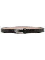 Brunello Cucinelli ceinture fine en cuir grainé - Noir