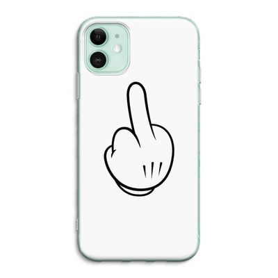 Middle finger white: iPhone 11 Transparant Hoesje