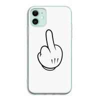 Middle finger white: iPhone 11 Transparant Hoesje