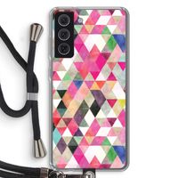 Gekleurde driehoekjes: Samsung Galaxy S21 FE Transparant Hoesje met koord