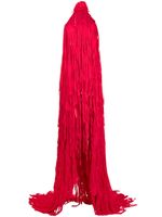Blumarine robe longue frangée à dos nu - Rouge