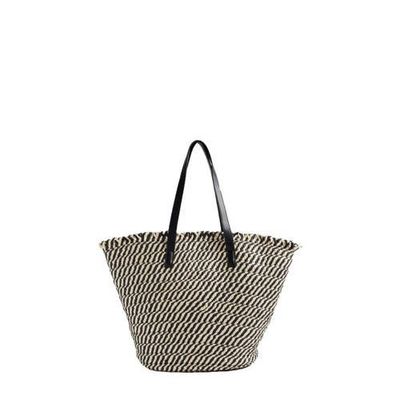 WE Fashion strandtas zwart/beige