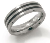 Boccia 0101-17 Ring Titanium-Emaille zilverkleurig-zwart 6 mm Maat 63 - thumbnail