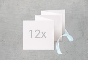 Zigzag fotokaartje Vierkant Blauw lint - Set van 12