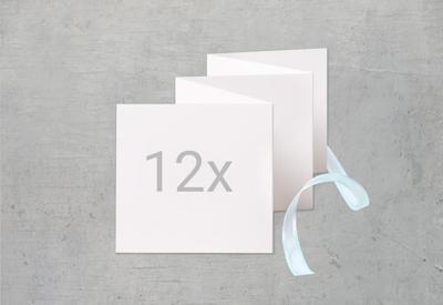 Zigzag fotokaartje Vierkant Blauw lint - Set van 12