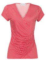 Top Geplooid Stippen Rood Top Geplooid Stippen Rood