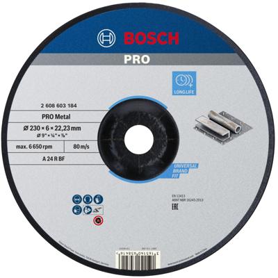 Bosch Accessoires Afbraamschijf gebogen Standard for Metal A 24 P BF, 230 mm, 22,23 mm, 6,0 mm 1 stuks - 2608603184