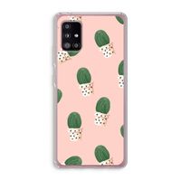 Cactusprint roze: Samsung Galaxy A51 5G Transparant Hoesje