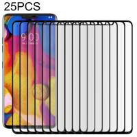 25 stuks voor LG V40 ThinQ 0.3 mm 9H oppervlaktehardheid 3D gebogen rand volledig scherm gehard glas film