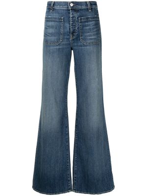 Nili Lotan pantalon ample à taille mi-haute - Bleu