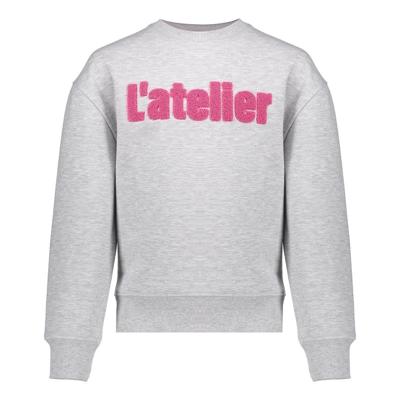 Geisha winter sweater meisjes - grijs/roze - atelier