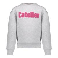 Geisha winter sweater meisjes - grijs/roze - atelier Geisha winter sweater meisjes - grijs/roze - atelier