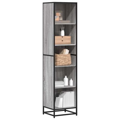 Boekenkast 40x35x170,5 cm bewerkt hout grijs sonoma eikenkleur