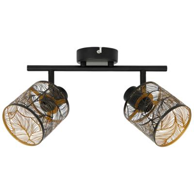 Ostaria Plafondlamp Calathea - goud / zwart - metaal - bewerkt - E27 - interieur decoratie - binnen