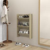 Wandschoenenkast 60x18x90 cm spaanplaat sonoma eikenkleurig
