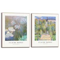 Reinders - Monet Garden - Schilderijen set 2x 50x40cm Hout