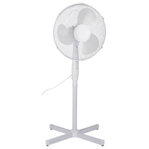 Ventilator staand wit 40 cm - Statiefventilator - 3 standen - In hoogte verstelbaar