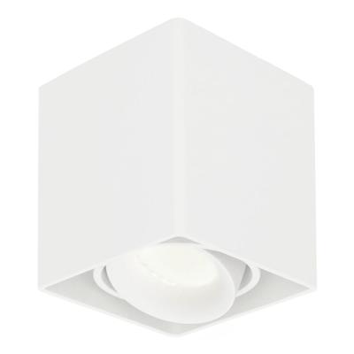 Vierkante LED Opbouwspot Esto - Kantelbaar - Dimbaar - 4000K neutraal wit - 5 Watt 400 lumen - GU10 - Plafondspot - Voor binnen - Vervangbare afdekring - Wit